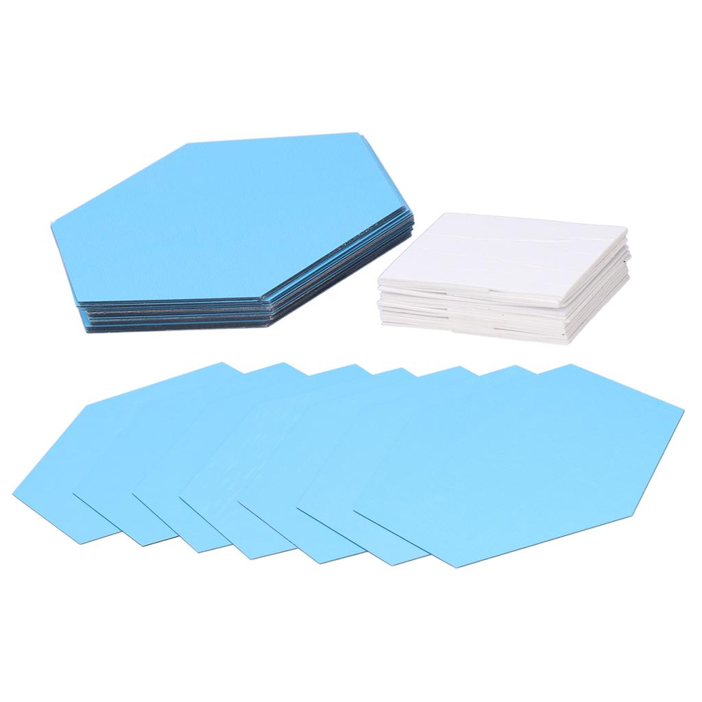 Mirror Wall Stickers Removable Hex Decals Home Living Room Bedroom Decoration Silver18x16x9.2cm (234pcs Sticker) 32Pcs