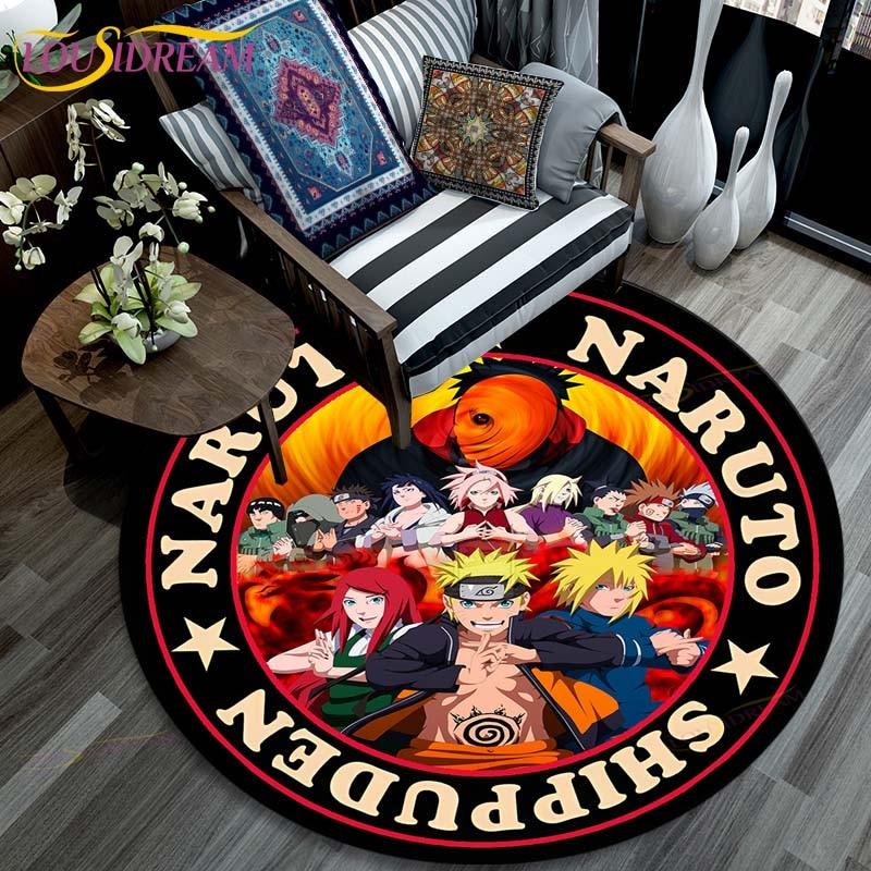 Ковер для гостиной, детские круглые коврики с рисунком Наруто с 3D рисунком для журнального столика, домашний детский напольный ковер, противоскользящий