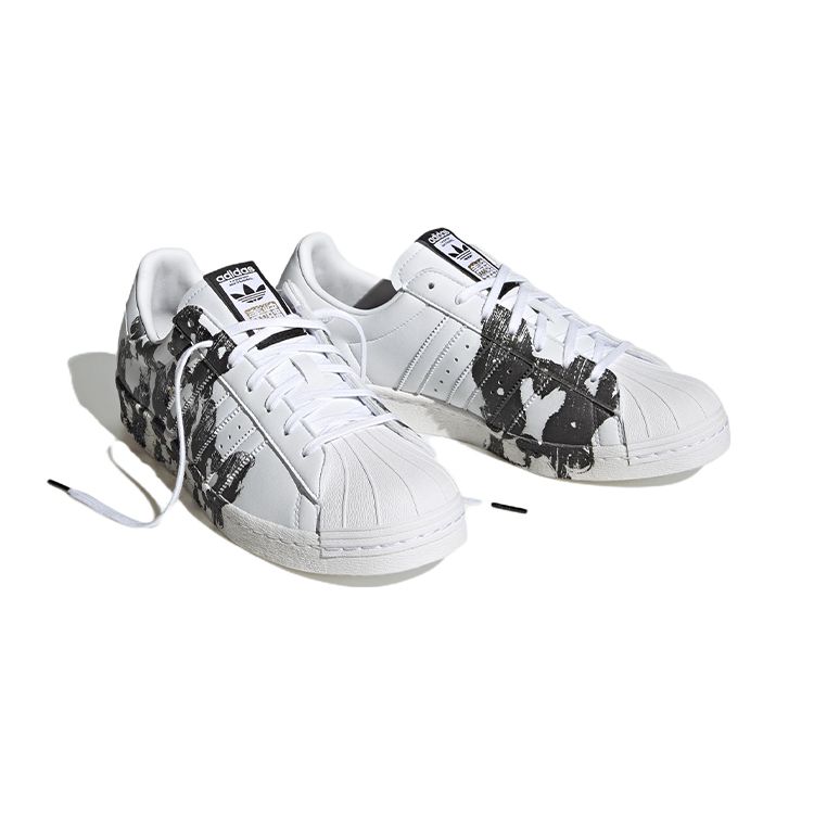 Adidas Originals Han Meilin X  Superstar 80S Dog Leather Low-Top Sneakers Unisex Sneakers White Black ID4387