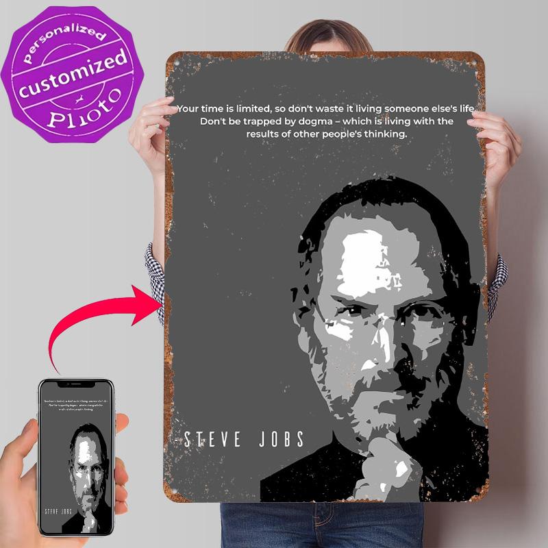 Steve Jobs Quote Poster Customized Vintage Metal Signs Wall Art Retro Tin Plaque for Modern Home Decoration Luxury Desk Decor