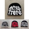 Trendy High Top Knitted Hat With Letter Graphics For Fall Winter Streetwear
