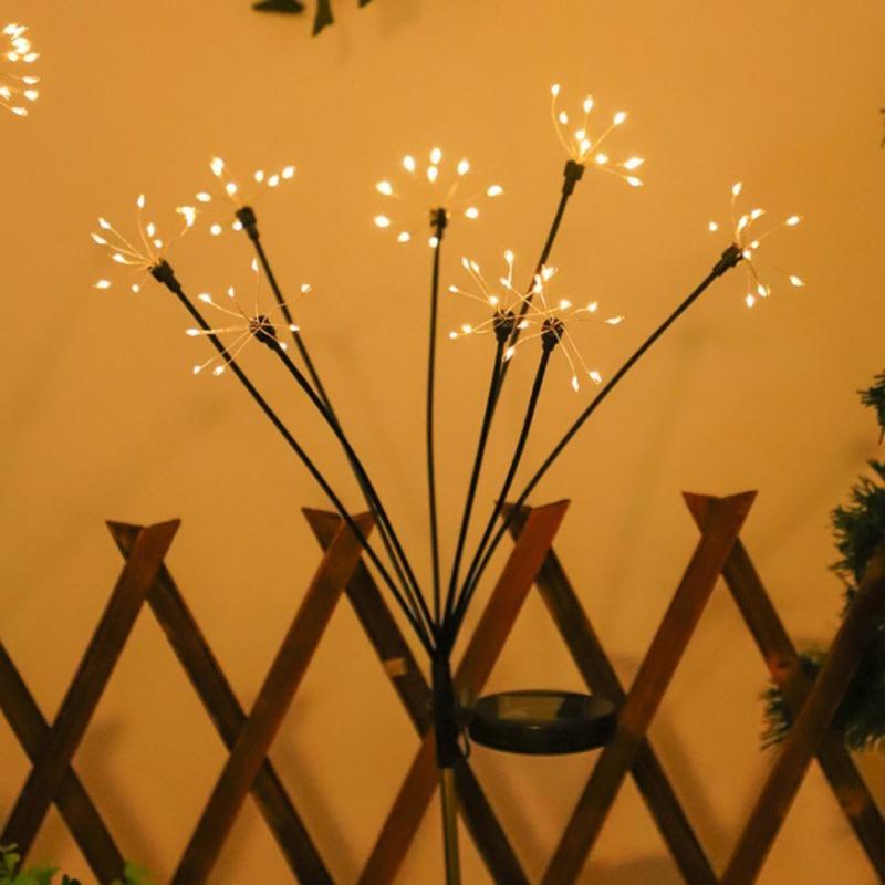 Солнечный светодиодный газонный светильник 'Фейерверк' Разноцветный/Теплый цвет Садовые огни для двора Садовой дорожки Сада Наружное украшение для вечеринки