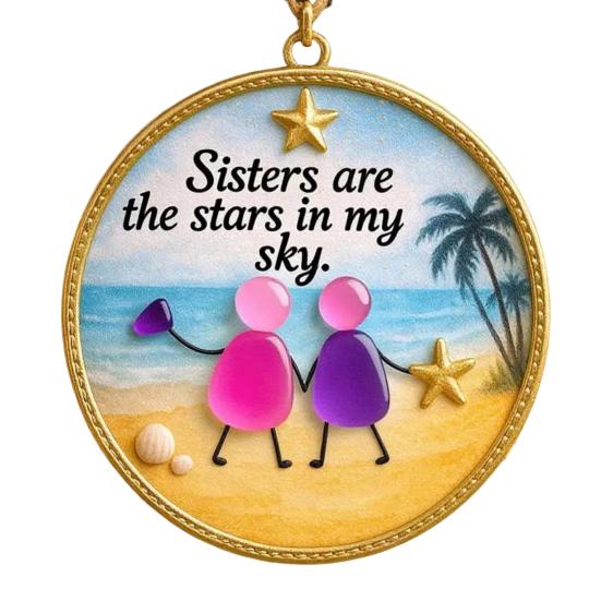 Sea Glass Art Friendship Ornament Handmade Sea Glass Christmas Tree Ornament TRUE Friends Are