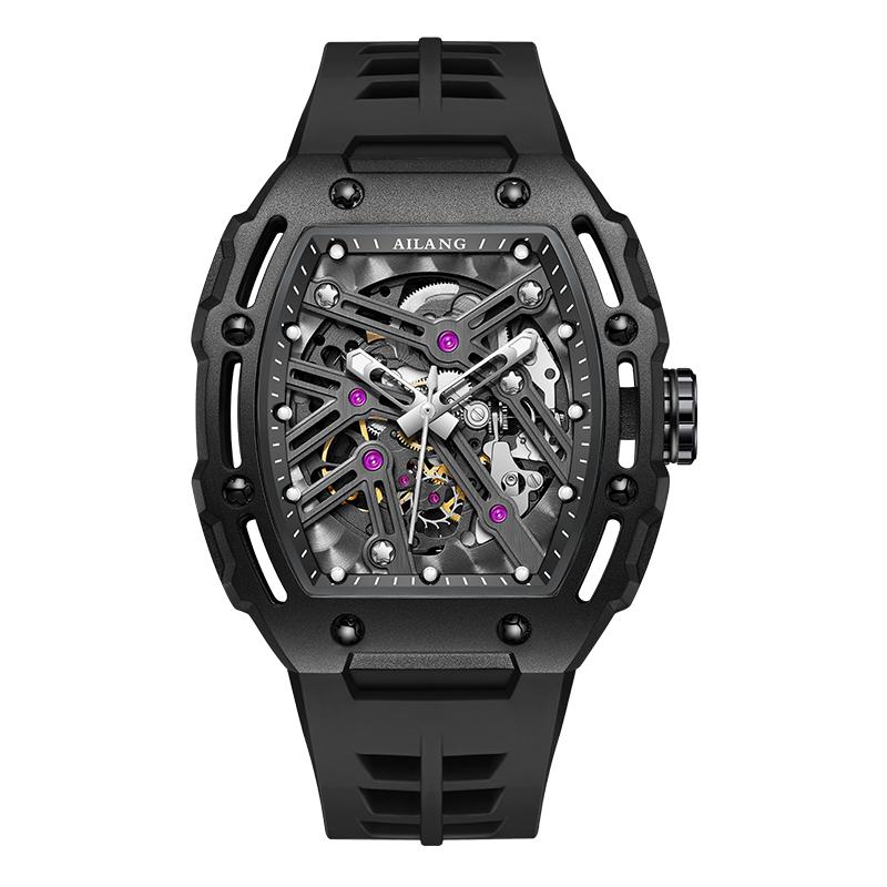 AILANG Tonneau Skeleton Mechanical Men's Watches Automatic Watch For Men Top Brand Luxury Fashion Clock Relogio Masculino
