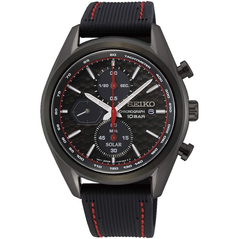 Seiko Solar Chronograph SSC777P1 Men's Watch Stainless Steel Black Dial Water Resistant