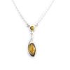 Les Trésors De Lily [N2814] - Silver Necklace 'Inspiration' Amber (rhodium-plated) - 28x9 Mm