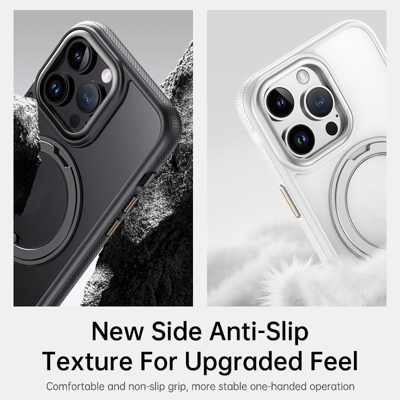 Для iPhone 14 Pro Магнитный чехол Вращающаяся шестерня Откидная подставка PC+TPU Задняя крышка телефона