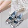 Shoes Woman Flats Elegant Bow-Knot Shallow Mouth Pearl Decorateion Dress On Heels Butterfly Beading Butterfly-knot Janes