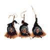 Halloween Retro Witch Broom Decoration, Bar and Shopping Mall Props, 3 Pieces