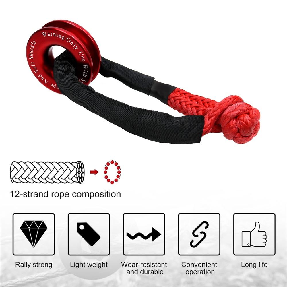 Resistance pulley ring, winch pulley with 1/2 inch soft rope loop