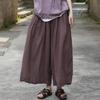 Женские винтажные прямые брюки с эластичной резинкой на талии, однотонные брюки, весенние свободные повседневные женские длинные брюки
