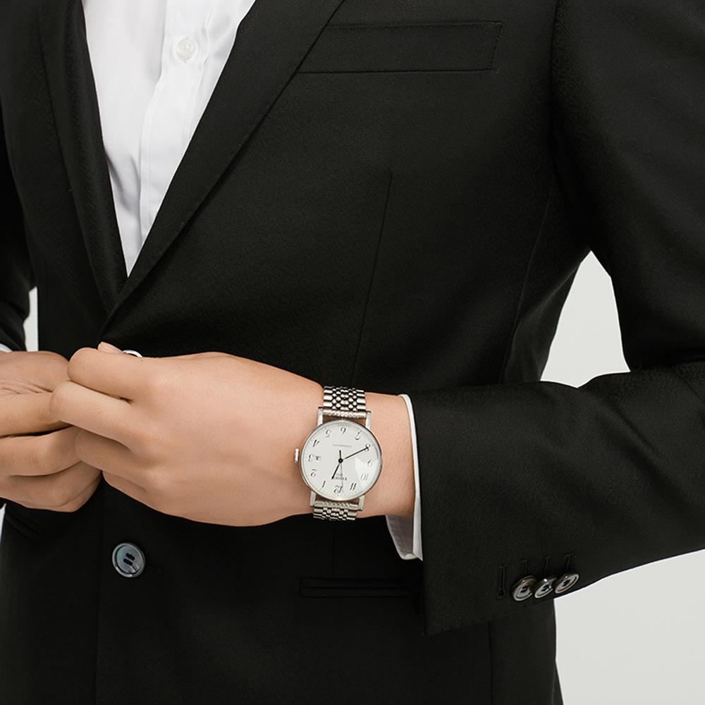 Tissot Коллекция Meishi Механические Мужские Часы Часы 40мм Белый Циферблат Корпус из Нержавеющей Стали T109.407.11.032.00