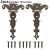 2pcs Antique Door Hinge Cabinet Wardrobe Butt Hinges Jewellery Case Decorative Hinge Vintage Furniture Hardware With Screw