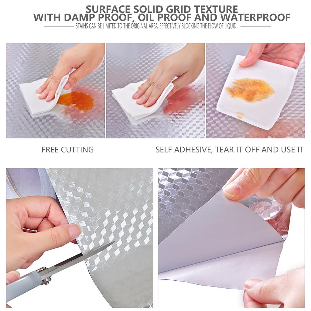 Кухонные самоклеящиеся алюминиевые фольги и маслостойкие наклейки Наклейки на стены Водонепроницаемые, высокотемпературные и 