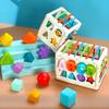 Baby Shape Sorting Toys Children Montessori Educational Toys Colorful Sensory Cube Toys with Elastic Bands for Fine Motor Skills