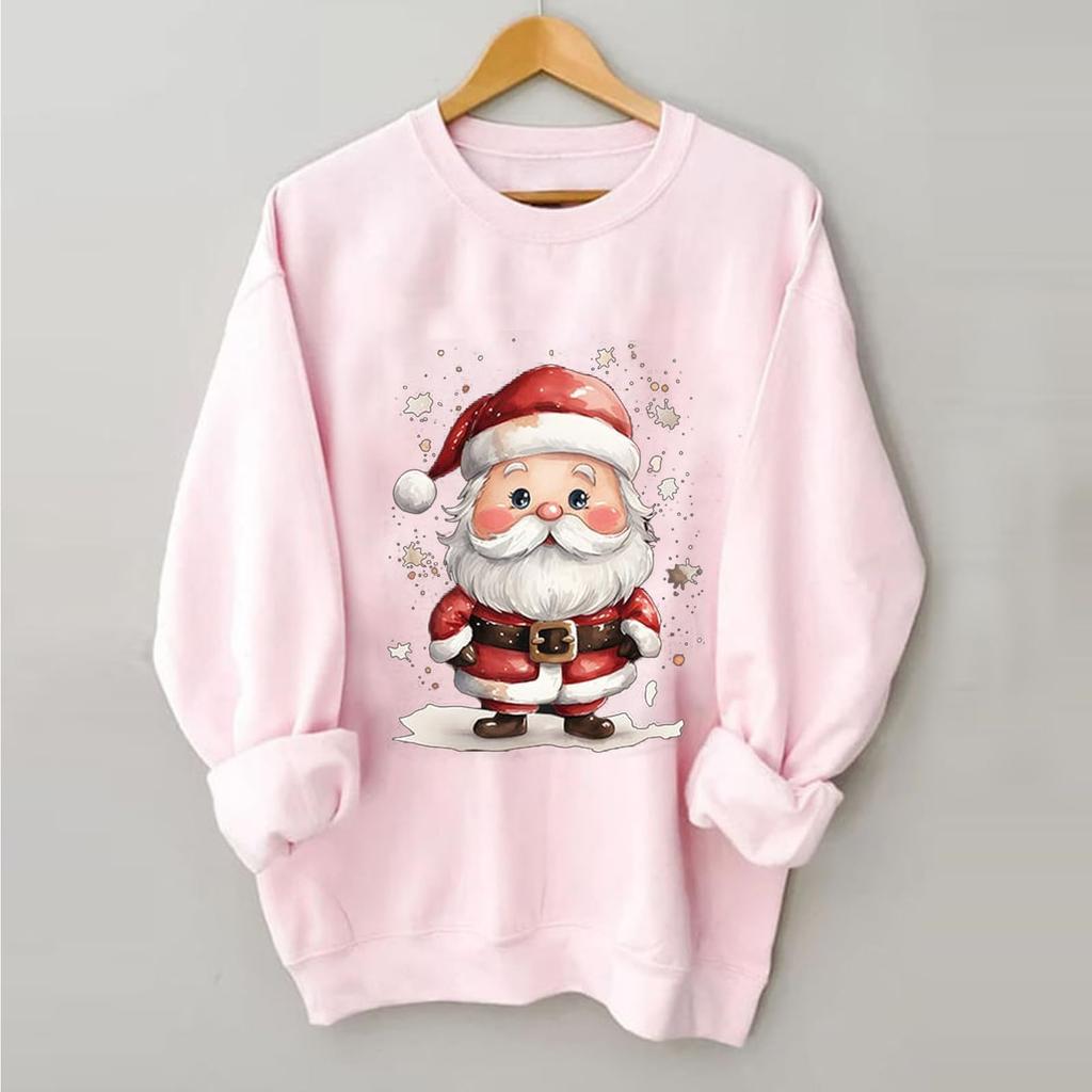 Women's Christmas Tree Printed Fashionable Round-neck Long-sleeved Sweatshirt Top