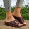 2023 Plus Size Women's Casual Wedge Sandals with Wide Breathable Strap