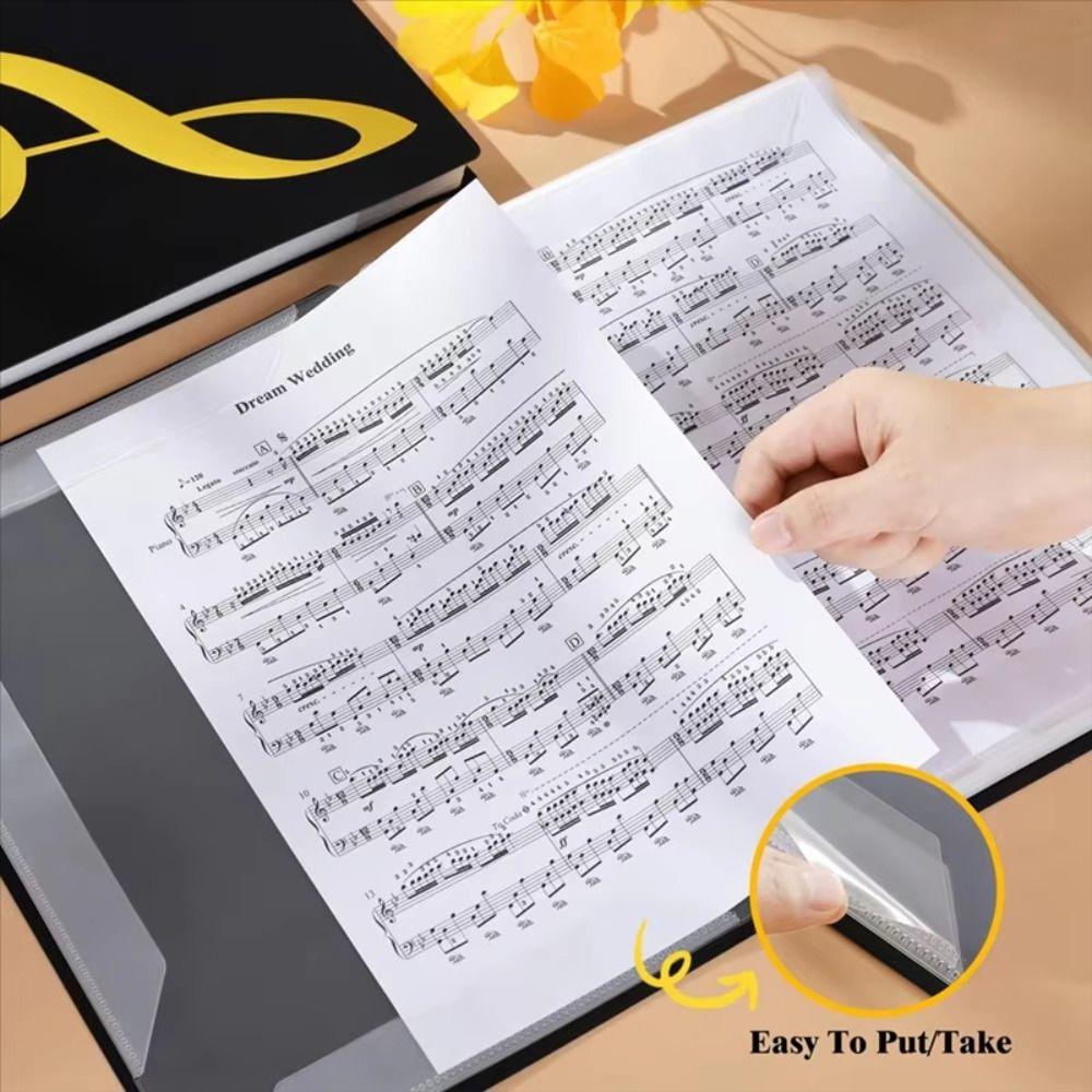 40 Pages Music Binder Spiral-Bound Document Folder Document Holder Sheet Music Folder Student