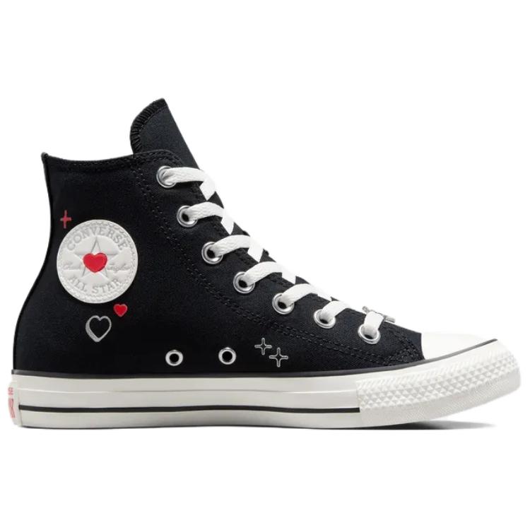 Converse Chuck Taylor All Star High Y2K Heart - Черные женские кроссовки Vintage-White Fever-Dream A09116C