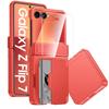 For Samsung Galaxy Z Flip 7 with Card Holder [RFID Blocking] & Hinge Protection & HD Screen Protector,Rugged Anti-Scratch Phone Case-Mint Green