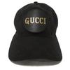 Used 9539 Logo Baseball Cap 576253 4HG53 1060 7919 Double G Gold Foil Embossed XL 23.6" GG Canvas Black Men's from
