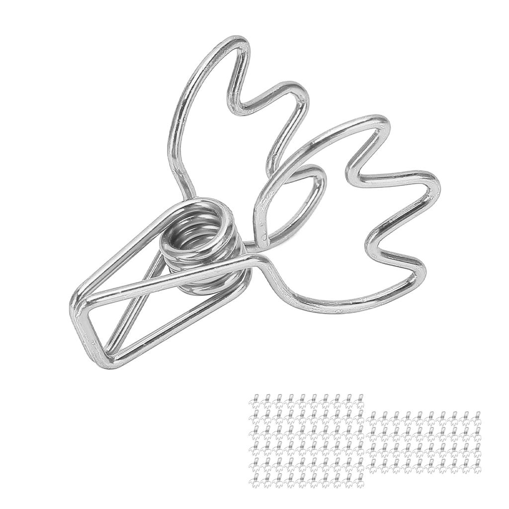 100Pcs Paper Clamps Metal Hollow Strong Clamping Force Crown Shape Tail Clips for School Home