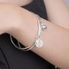 S999 Silver Double Layered Lucky Brand Bell Bracelet, Plain Ring Bracelet, National Style Retro, Small and Popular Design, Advanced Handicraft