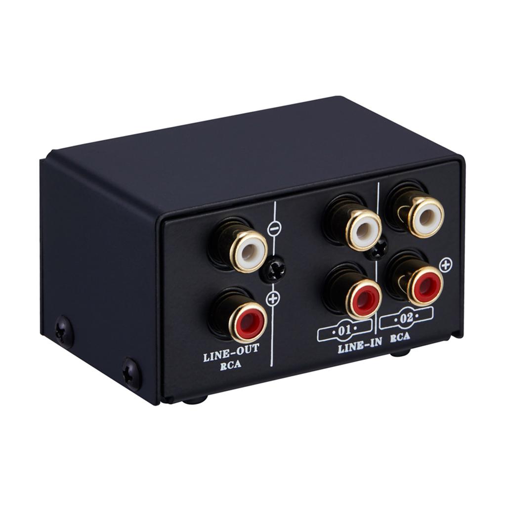 Аудиопереключатель 2 RCA Linepaudio Вход 1 Выход 1 Вход 2 Выхода Переключатель AB Стерео Аудио Разветвитель Коробка Без