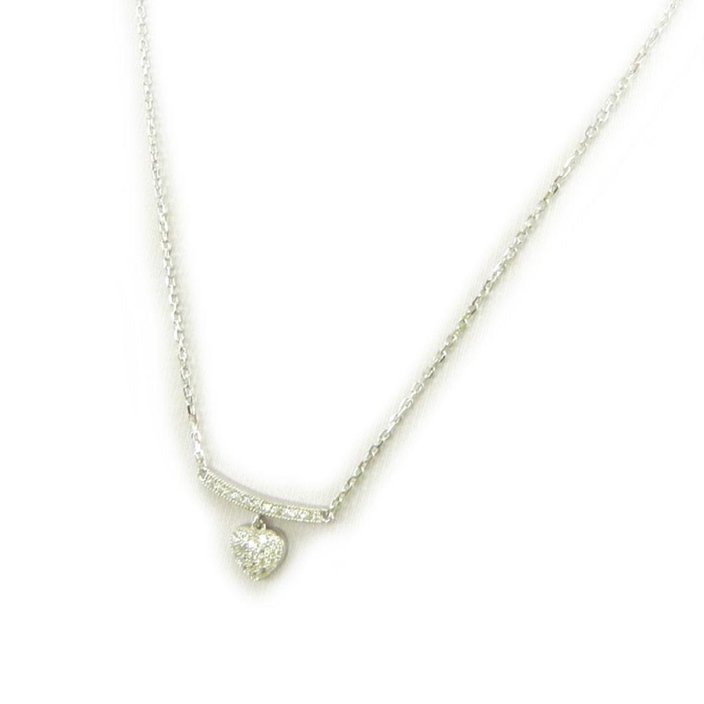 Les Trésors De Lily [L5673] - Серебряное колье "Любовь" серебристо-белое (родиевое покрытие) - 8х8 мм