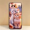 Милая мультяшная кошка Иллюстрация Чехол для телефона Для Google Pixel 10 9a 9 8A 8 7 7A 6 6A Pro XL 2024 5G Черный Мягкий ТПУ Силикон