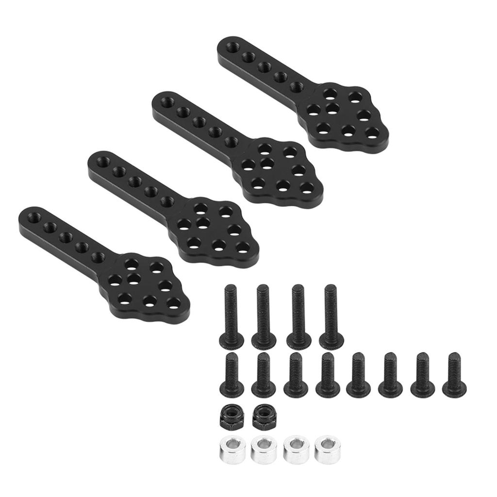 4pcs/set RC Car Shock Absorber Damper Mount Plate Adjustable Height for 1/10 Crawler (Black)