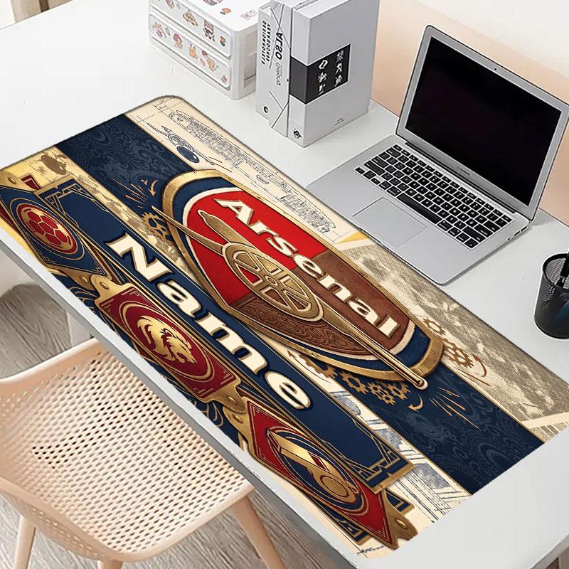 Custom Name Personalized Arsenal F.C Pattern Mousepad, Laptop PC Desk Mat, Decorative Desk Mat for Home Keyboard Pad Gift