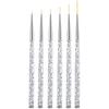 6 Pieces Fine Nail Brush, 5/7/9/11/15/20mm Professional Nail Brushes, Acrylic Brush Set Manicure Tools For Design Nail Art Creation