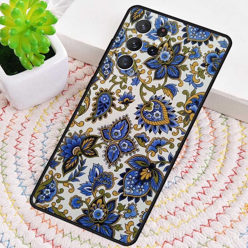 Чехол для телефона 'Древние цветочные плитки' для Samsung Galaxy note 10 pro S26 Ultra S23 S24 FE S25 S21 S22 PLUS ударопрочный