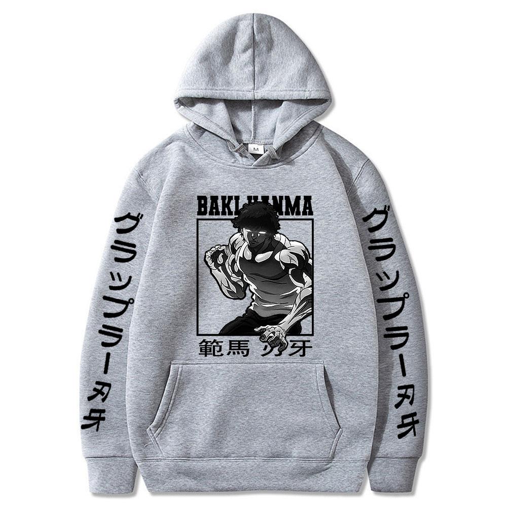 Manga Baki Hanma The Grappler Hoodies Ogre Mode Yujiro Gym Oversized Sweatshirt Men Women's Fall Winter Fleece Hooded Streetwear