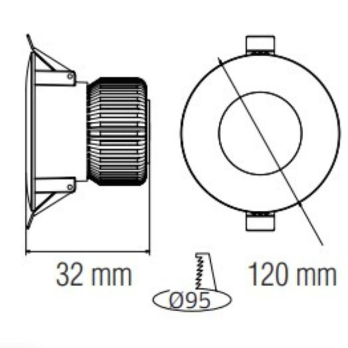 Lot de 10 spots ALEXA SMD LED rond noir 12W 7000K
