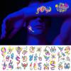 New Nightclub Fluorescent Tattoo Sticker Face Sticker, Waterproof Dragon And Tiger Flower Feather Neon Luminous Tattoo Sticker