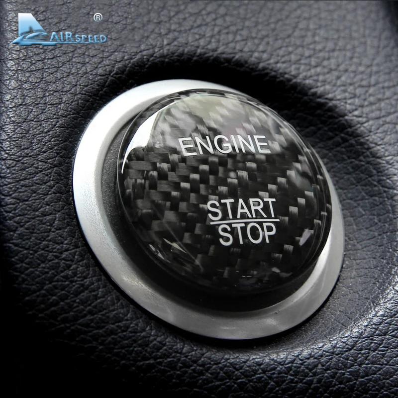 Carbon Fiber Engine Start Button Trim Cover for Mercedes C Class W205 GLC X253 ML GLE AMG 2014-2023