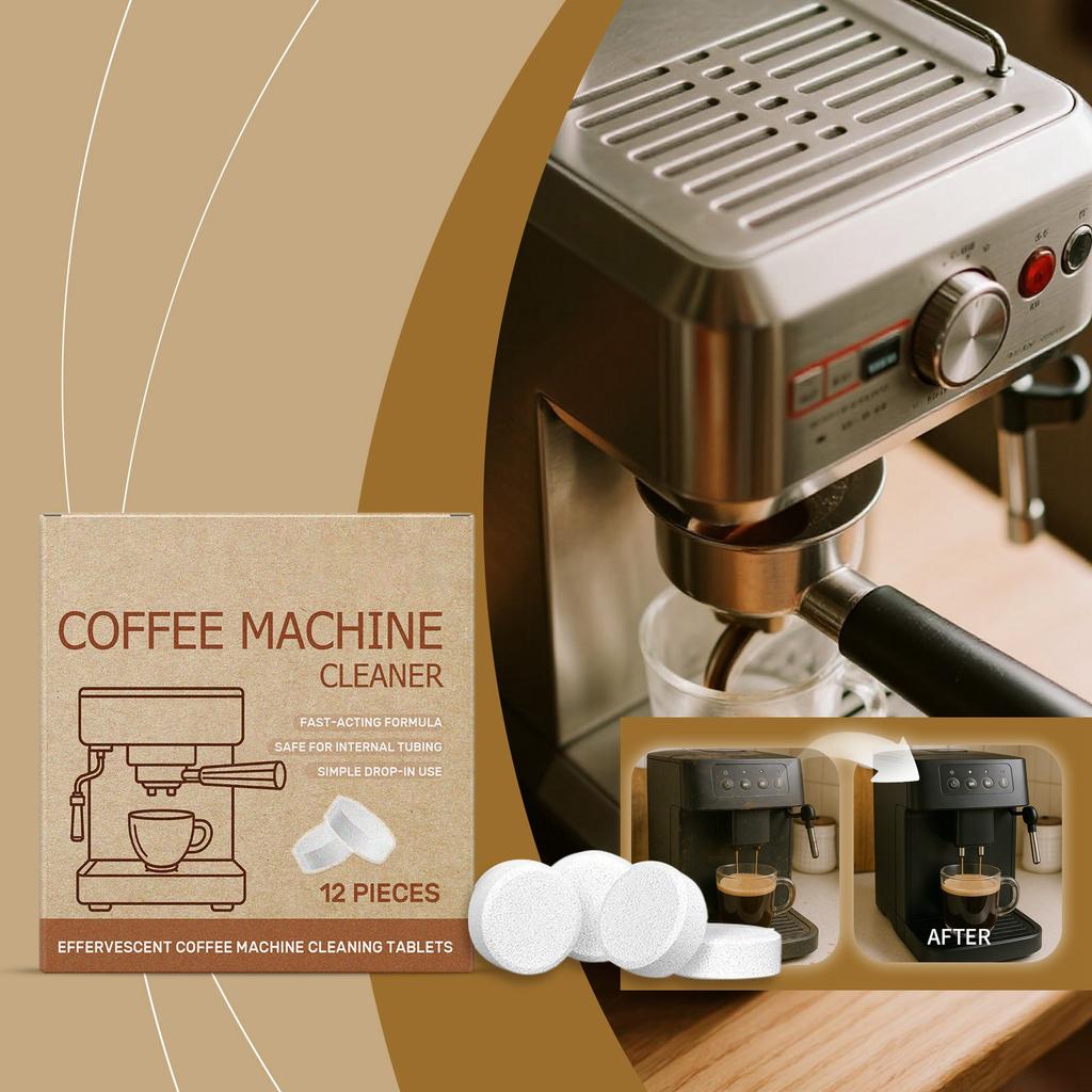 Таблетки для удаления накипи для кофемашины, Глубокая очистка, Таблетки для удаления масляных пятен и накипи, Универсальное чистящее средство для коммерческого и бытового использования.