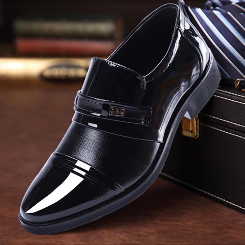 2024 Height Increasing Men Leather Business Shoes Patent Leather Trendy British Dress Suits Hidden Heeled Party Oxfords