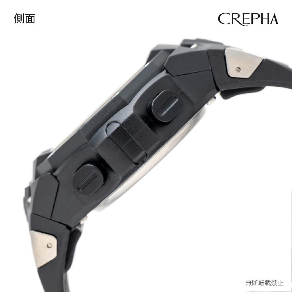 Перезаряжаемые часы на солнечной батарее CREPHA с уретановым ремешком FDM7863-BK для мужчин черные