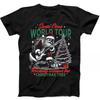 Christmas Santa Claus Playing Guitar World Tour Funny Gift Black T Shirt 258