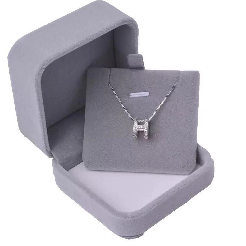 Geometric Necklace Pendant Beautiful Stylish Shiny H Shape Design Necklace Pendant Jewelry