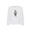 Polo Ralph Lauren SS22 Teddy Bear Logo Cartoon Printed Толстовка с круглым вырезом и длинными рукавами Мужская толстовка Белая 710853308-010
