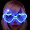 LED Light-up Flashing Glasses: Square, Heart-shaped, Venetian Blind Styles