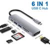 [В наличии&Наложенный платеж] USB-хаб Type-C на HDMI 6-в-1 USB-порт 3.0 HDMI-адаптер 4K док-станция USB-разветвитель Для MacBook Pro iPad Air 4 iPad Pro 2020