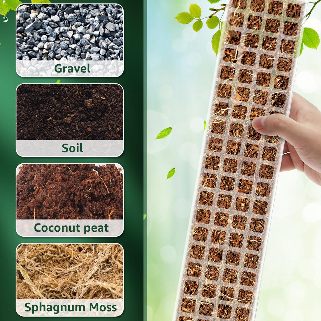 2/4/6Pcs New Plant Climbing Moss Poles Plastic Adjustable Height Plants Growing Support Stand Indoor Plant Stake Growing Pole