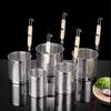 Stainless Steel Funnel Wooden Handle Strainer Kitchen Gadgets Cooking Noodles Accessories Vegetables Mesh Sieve Spoon