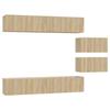 VidaXL TV Stand Set 6 Pcs Sonoma Oak Engineered Wood 3114600