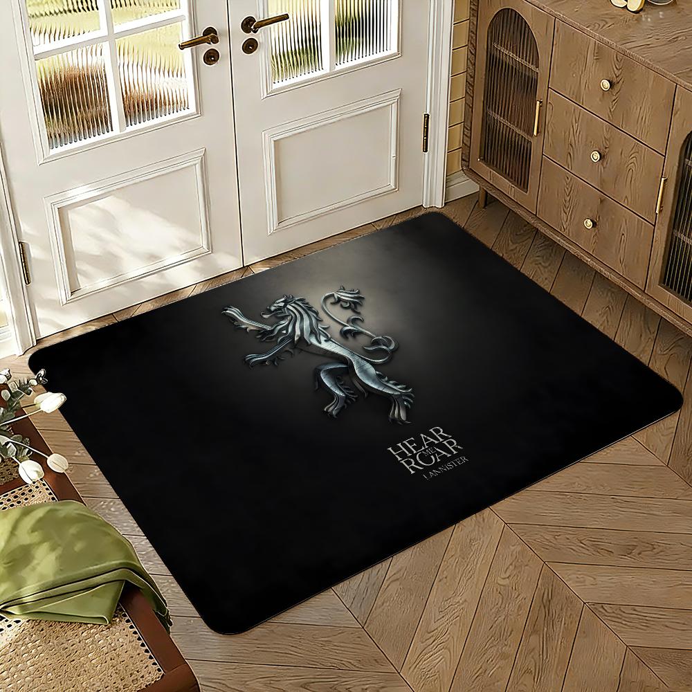 House Targaryen logo Floor Mat Soft Thickened Absorbent Non-Slip Bedroom Living Room Door Mat Home Decor Flannel Rugs